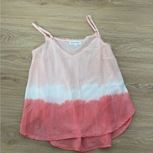 Bella Dahl Coral and White Camisole